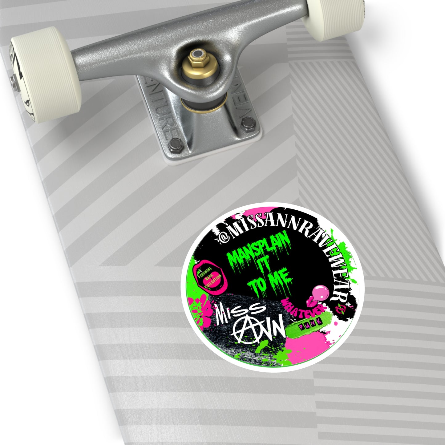 mansplain it to me 4” round sticker